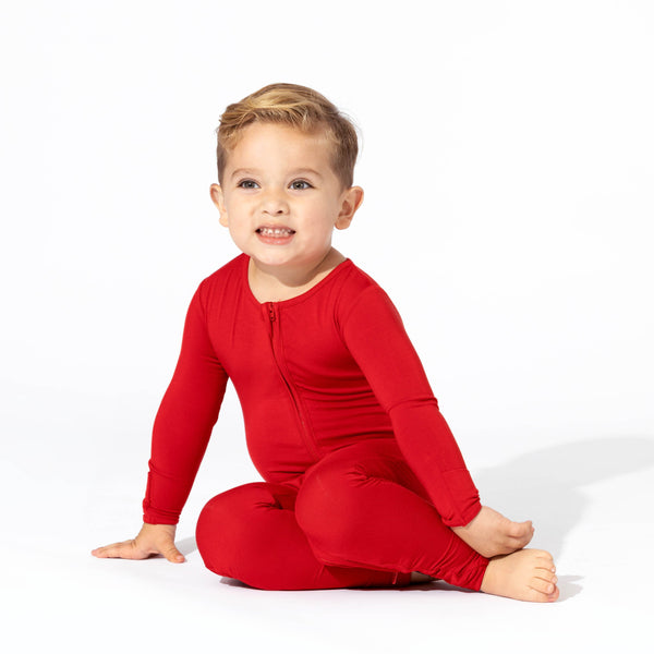 winterberry-red-bamboo-convertible-footie-bellabu-bear - Sophia's Style The "All in One-sie"-1